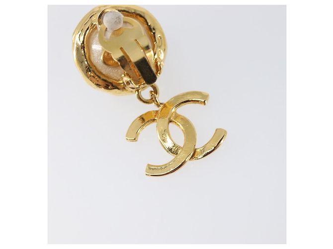 Orecchini CHANEL metallo Gold Tone CC Auth 201011 - vista 8