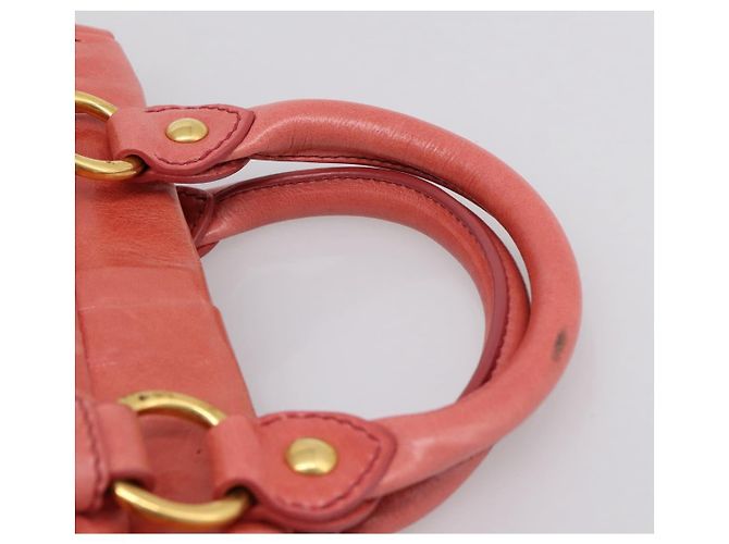 Borsa a mano Miu Miu Vitello Luxe in pelle 2way Rosa Oro Auth 199481M D'oro - vista 14