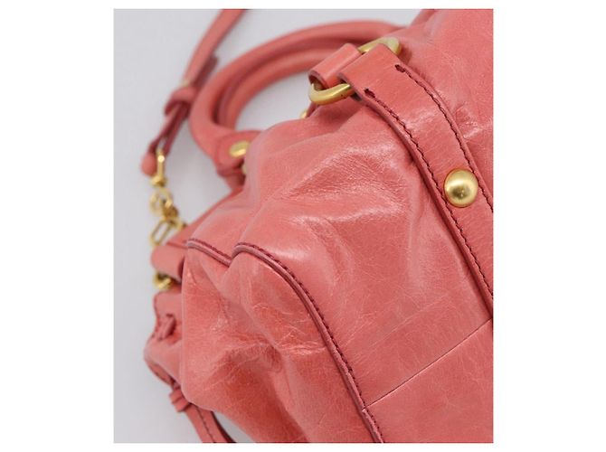 Borsa a mano Miu Miu Vitello Luxe in pelle 2way Rosa Oro Auth 199481M D'oro - vista 19