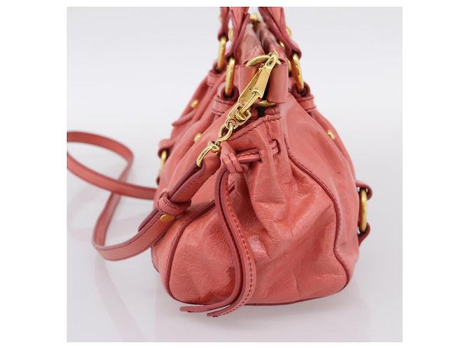 Borsa a mano Miu Miu Vitello Luxe in pelle 2way Rosa Oro Auth 199481M D'oro - vista 4