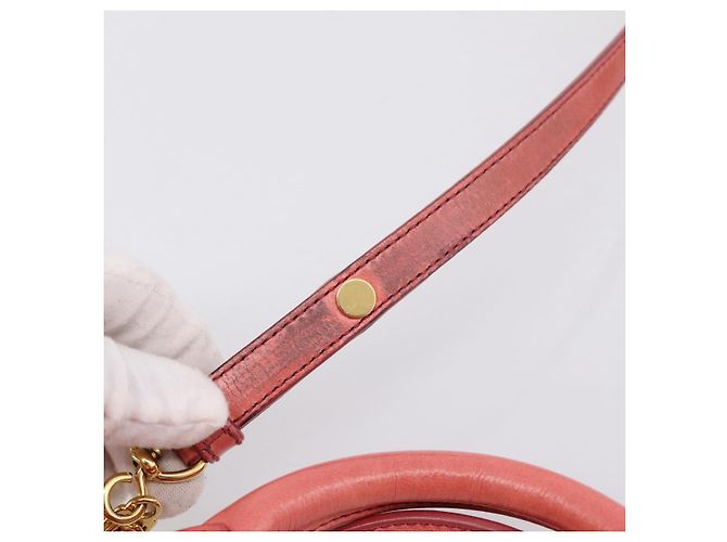 Borsa a mano Miu Miu Vitello Luxe in pelle 2way Rosa Oro Auth 199481M D'oro - vista 9