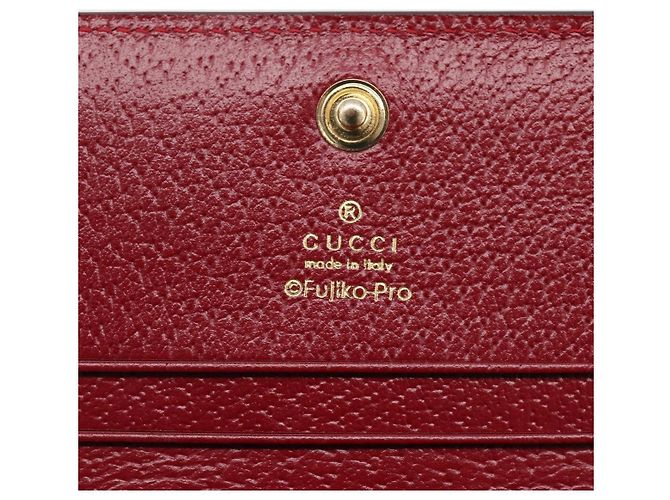 Portafoglio compatto GUCCI Micro GG Supreme Doraemon PVC Beige 647788 Auth 201012M D'oro - vista 18