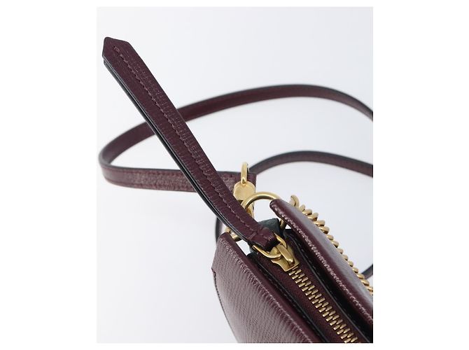 Sac à épaule à chaîne GIVENCHY en cuir 2 voies Rouge Vin Or Auth 197889A Doré Bordeaux - vue 10