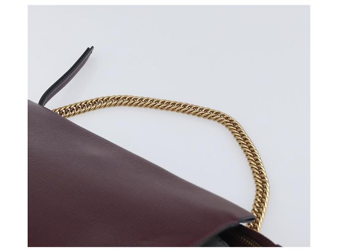 Sac à épaule à chaîne GIVENCHY en cuir 2 voies Rouge Vin Or Auth 197889A Doré Bordeaux - vue 14
