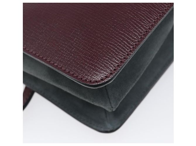 Sac à épaule à chaîne GIVENCHY en cuir 2 voies Rouge Vin Or Auth 197889A Doré Bordeaux - vue 18