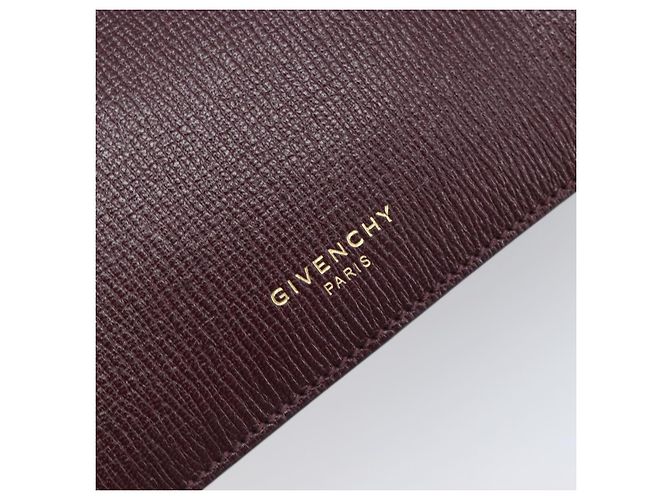 Sac à épaule à chaîne GIVENCHY en cuir 2 voies Rouge Vin Or Auth 197889A Doré Bordeaux - vue 19