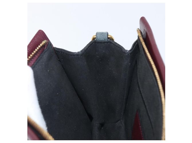 Sac à épaule à chaîne GIVENCHY en cuir 2 voies Rouge Vin Or Auth 197889A Doré Bordeaux - vue 23