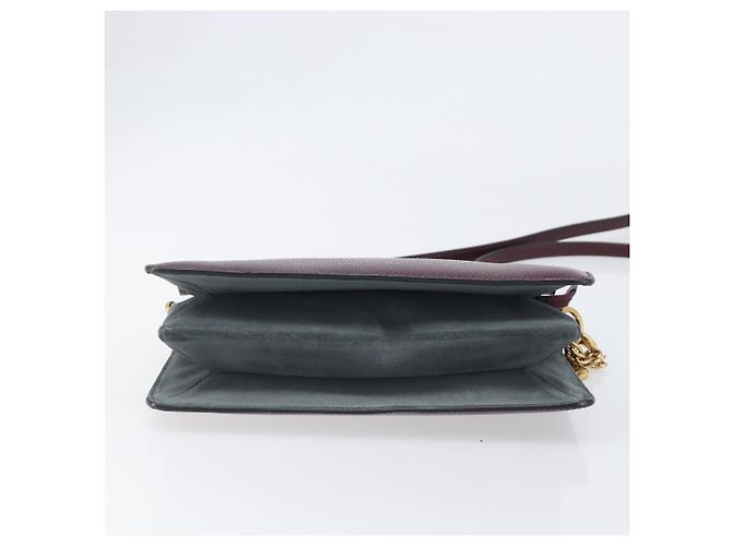 Sac à épaule à chaîne GIVENCHY en cuir 2 voies Rouge Vin Or Auth 197889A Doré Bordeaux - vue 5