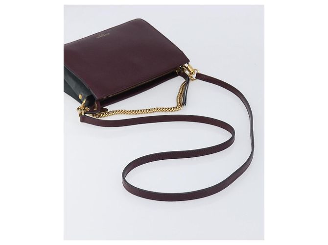 Sac à épaule à chaîne GIVENCHY en cuir 2 voies Rouge Vin Or Auth 197889A Doré Bordeaux - vue 8