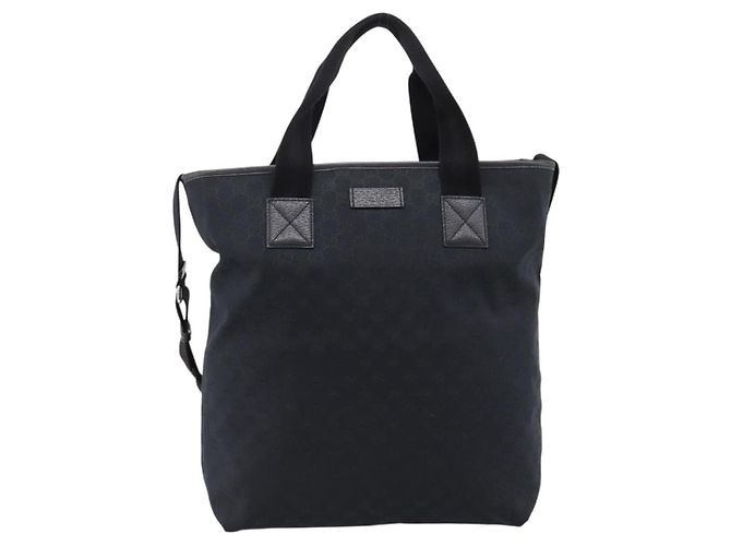 Borsa a mano GUCCI GG Canvas 2way Nero Argento 256099 Auth BA15407 - vista 13