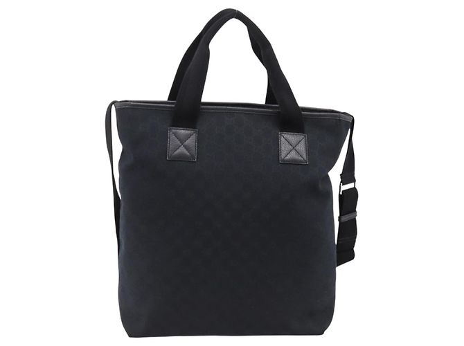 Borsa a mano GUCCI GG Canvas 2way Nero Argento 256099 Auth BA15407 - vista 2