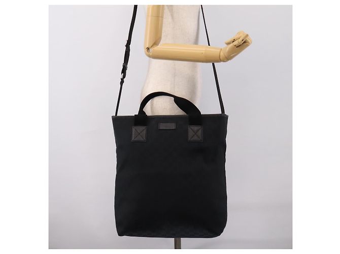 Borsa a mano GUCCI GG Canvas 2way Nero Argento 256099 Auth BA15407 - vista 24