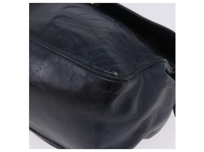 Borsa a tracolla LOEWE in pelle blu navy e tono oro Auth 202262 - vista 16