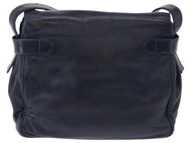 Borsa a tracolla LOEWE in pelle blu navy e tono oro Auth 202262 - vista 2