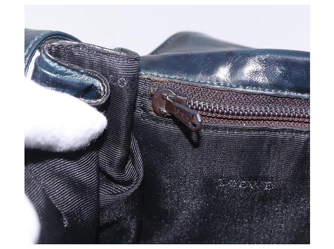 Borsa a tracolla LOEWE in pelle blu navy e tono oro Auth 202262 - vista 21