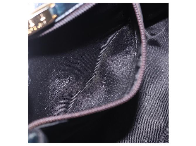 Borsa a tracolla LOEWE in pelle blu navy e tono oro Auth 202262 - vista 22