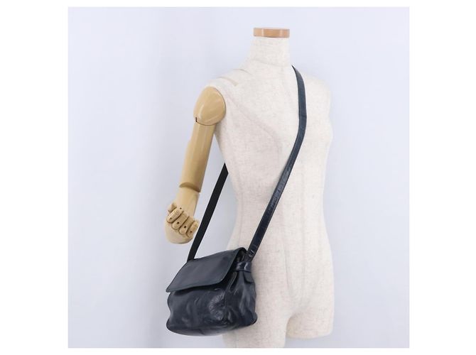 Borsa a tracolla LOEWE in pelle blu navy e tono oro Auth 202262 - vista 23