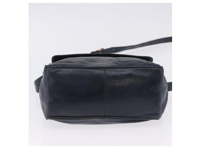 Borsa a tracolla LOEWE in pelle blu navy e tono oro Auth 202262 - vista 6