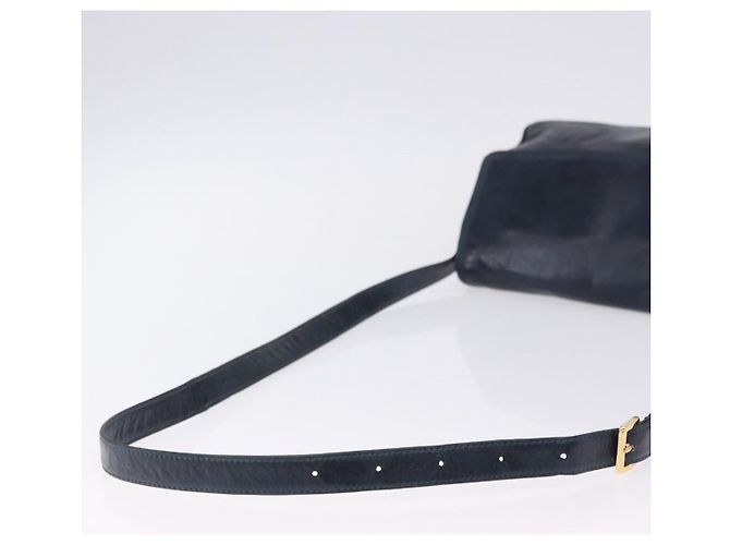Borsa a tracolla LOEWE in pelle blu navy e tono oro Auth 202262 - vista 8