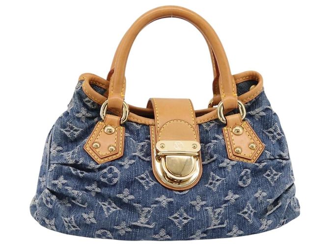 LOUIS VUITTON Monogram Denim Preity Hand Bag Blue M95020 LV Auth 200840SAV - vista 13