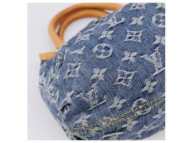 LOUIS VUITTON Monogram Denim Preity Hand Bag Blue M95020 LV Auth 200840SAV - vista 16