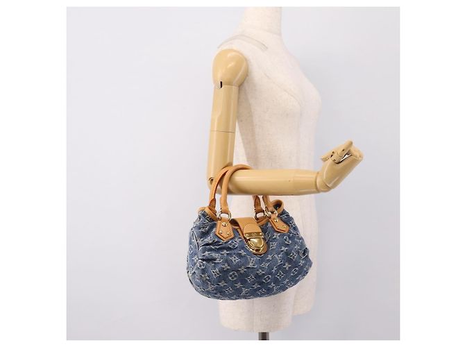 LOUIS VUITTON Monogram Denim Preity Hand Bag Blue M95020 LV Auth 200840SAV - vista 21