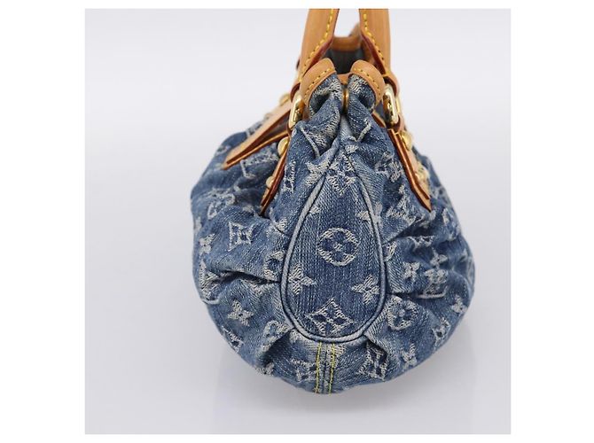 LOUIS VUITTON Monogram Denim Preity Hand Bag Blue M95020 LV Auth 200840SAV - vista 3