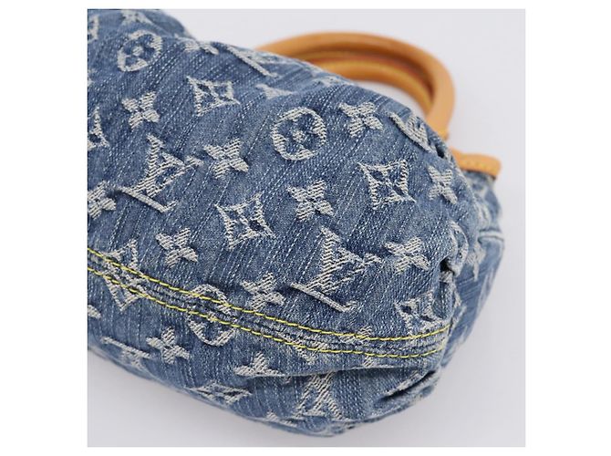 LOUIS VUITTON Monogram Denim Preity Hand Bag Blue M95020 LV Auth 200840SAV - vista 9