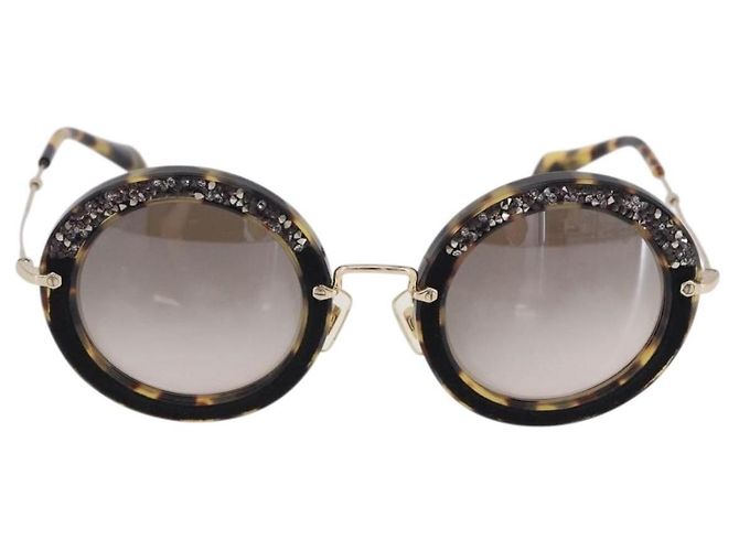 Gafas de sol Miu Miu plástico Brown Auth 200100M Castaño - vista 13