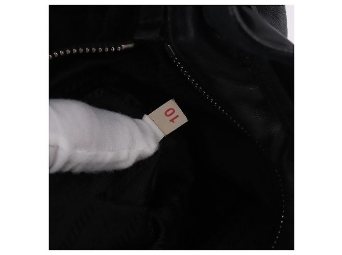 PRADA Tote Bag Leder Schwarz Silber Auth 199442V - Ansicht 11