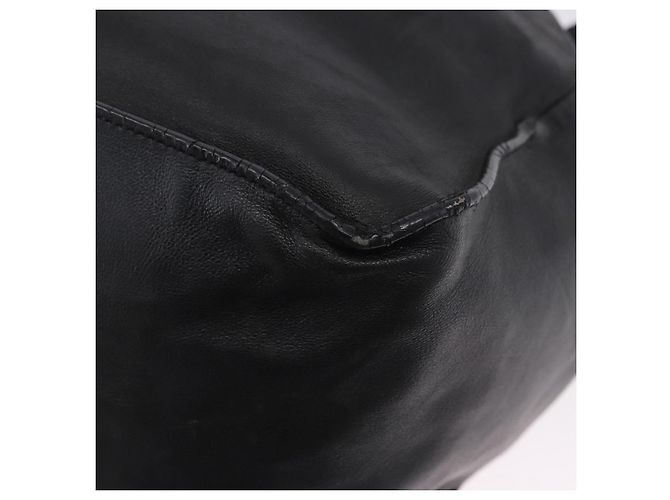 PRADA Tote Bag Leder Schwarz Silber Auth 199442V - Ansicht 16