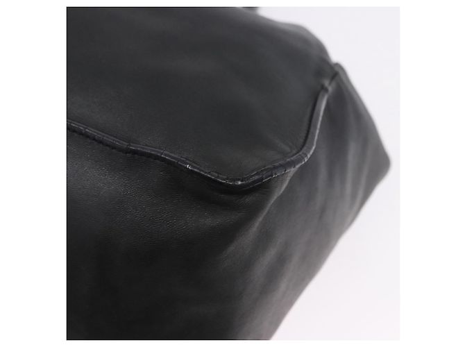 PRADA Tote Bag Leder Schwarz Silber Auth 199442V - Ansicht 18
