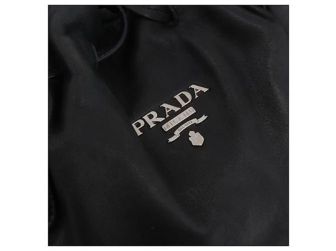 PRADA Tote Bag Leder Schwarz Silber Auth 199442V - Ansicht 21