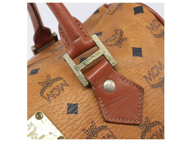 MCM Vicetos Logogram Handtasche PVC Leather Brown Gold Auth bs36972 Braun Golden - Ansicht 10