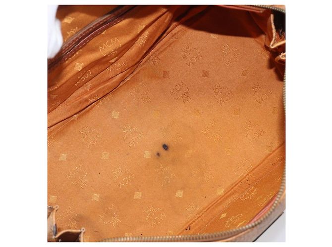 MCM Vicetos Logogram Handtasche PVC Leather Brown Gold Auth bs36972 Braun Golden - Ansicht 11