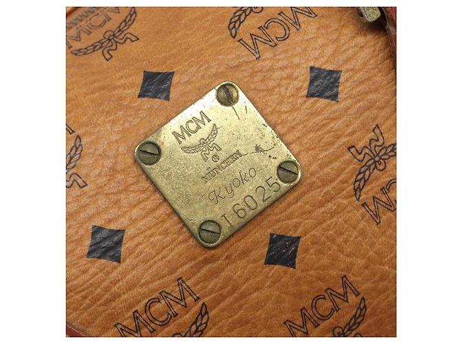 MCM Vicetos Logogram Handtasche PVC Leather Brown Gold Auth bs36972 Braun Golden - Ansicht 12