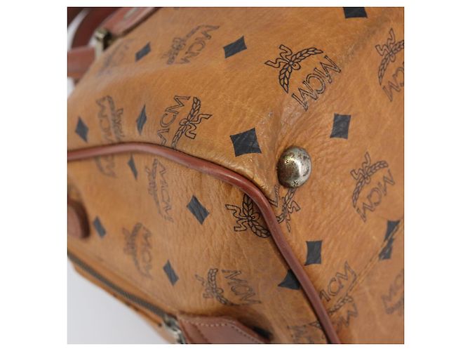 MCM Vicetos Logogram Handtasche PVC Leather Brown Gold Auth bs36972 Braun Golden - Ansicht 14