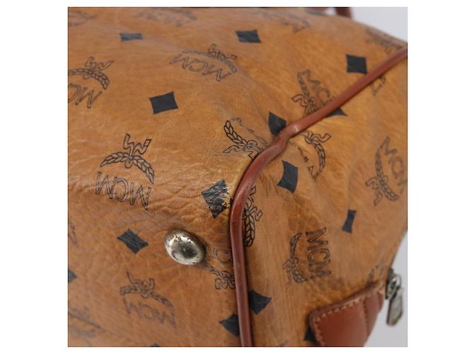 MCM Vicetos Logogram Handtasche PVC Leather Brown Gold Auth bs36972 Braun Golden - Ansicht 15