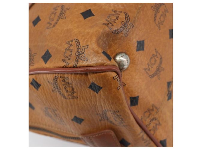 MCM Vicetos Logogram Handtasche PVC Leather Brown Gold Auth bs36972 Braun Golden - Ansicht 16