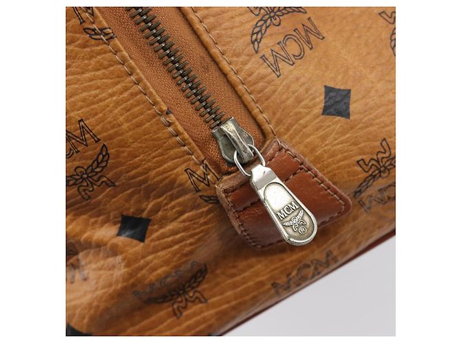 MCM Vicetos Logogram Handtasche PVC Leather Brown Gold Auth bs36972 Braun Golden - Ansicht 17