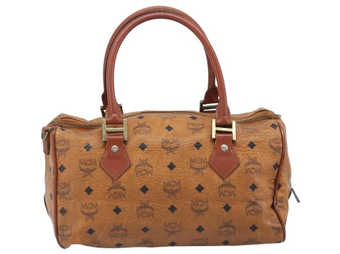 MCM Vicetos Logogram Handtasche PVC Leather Brown Gold Auth bs36972 Braun Golden - Ansicht 2