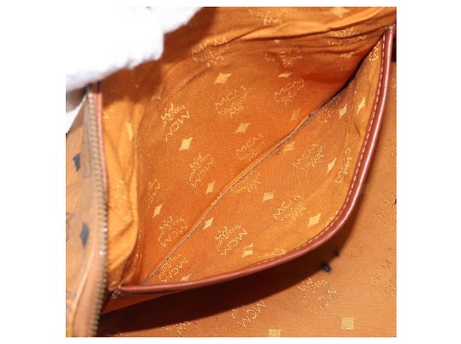MCM Vicetos Logogram Handtasche PVC Leather Brown Gold Auth bs36972 Braun Golden - Ansicht 22