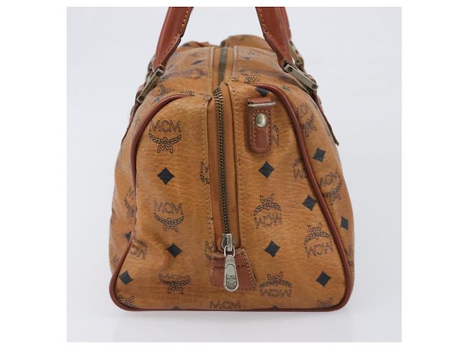 MCM Vicetos Logogram Handtasche PVC Leather Brown Gold Auth bs36972 Braun Golden - Ansicht 3