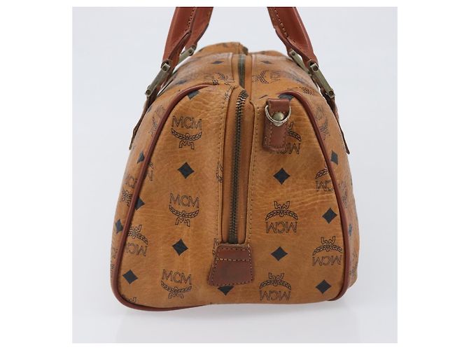 MCM Vicetos Logogram Handtasche PVC Leather Brown Gold Auth bs36972 Braun Golden - Ansicht 4