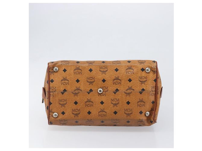 MCM Vicetos Logogram Handtasche PVC Leather Brown Gold Auth bs36972 Braun Golden - Ansicht 5