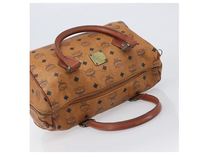 MCM Vicetos Logogram Handtasche PVC Leather Brown Gold Auth bs36972 Braun Golden - Ansicht 6