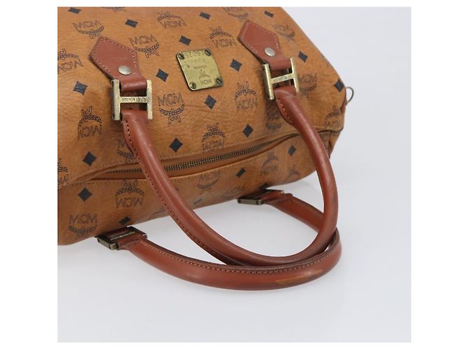 MCM Vicetos Logogram Handtasche PVC Leather Brown Gold Auth bs36972 Braun Golden - Ansicht 7