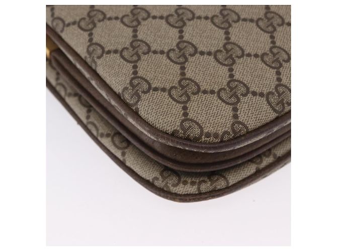 Borsa GUCCI GG Supreme Web Sherry Line PVC Beige Gold 10 02 037 Auth ka5946 D'oro - vista 14