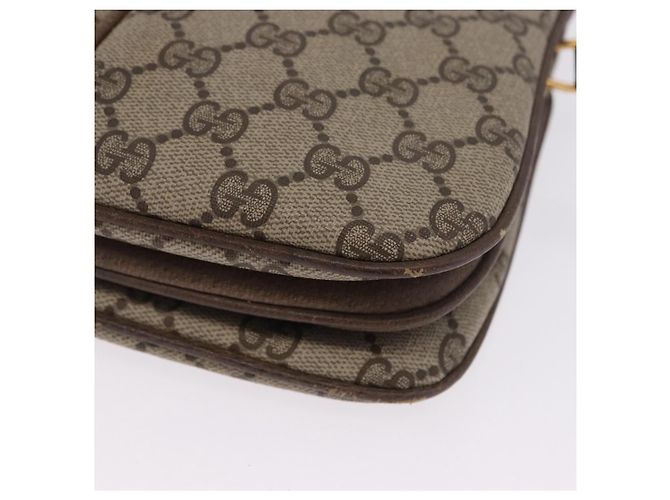Borsa GUCCI GG Supreme Web Sherry Line PVC Beige Gold 10 02 037 Auth ka5946 D'oro - vista 15