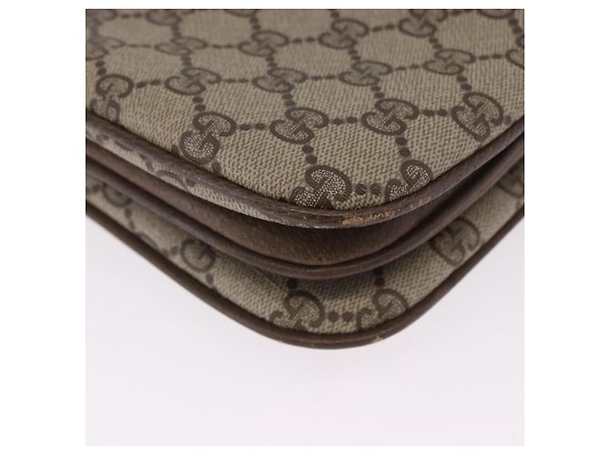 Borsa GUCCI GG Supreme Web Sherry Line PVC Beige Gold 10 02 037 Auth ka5946 D'oro - vista 16